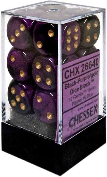 Dice - CHX 26640 Gemini Black-Purple/Gold (D-6)